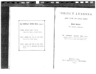 Document thumbnail: Object Lessons and How to Give Them