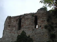 Image thumbnail: Cross between windows in original Byzantine tower.
