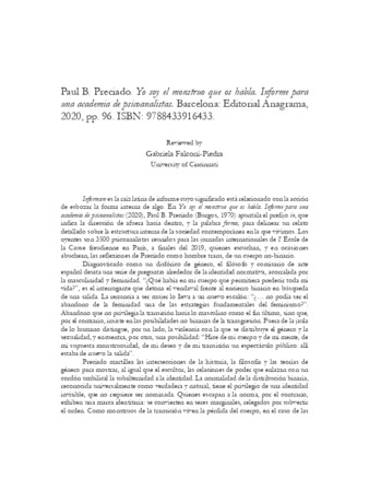 File thumbnail: Paul B. Preciado. Yo soy el monstruo que os habla. Informe para una academia de psicoanalistas